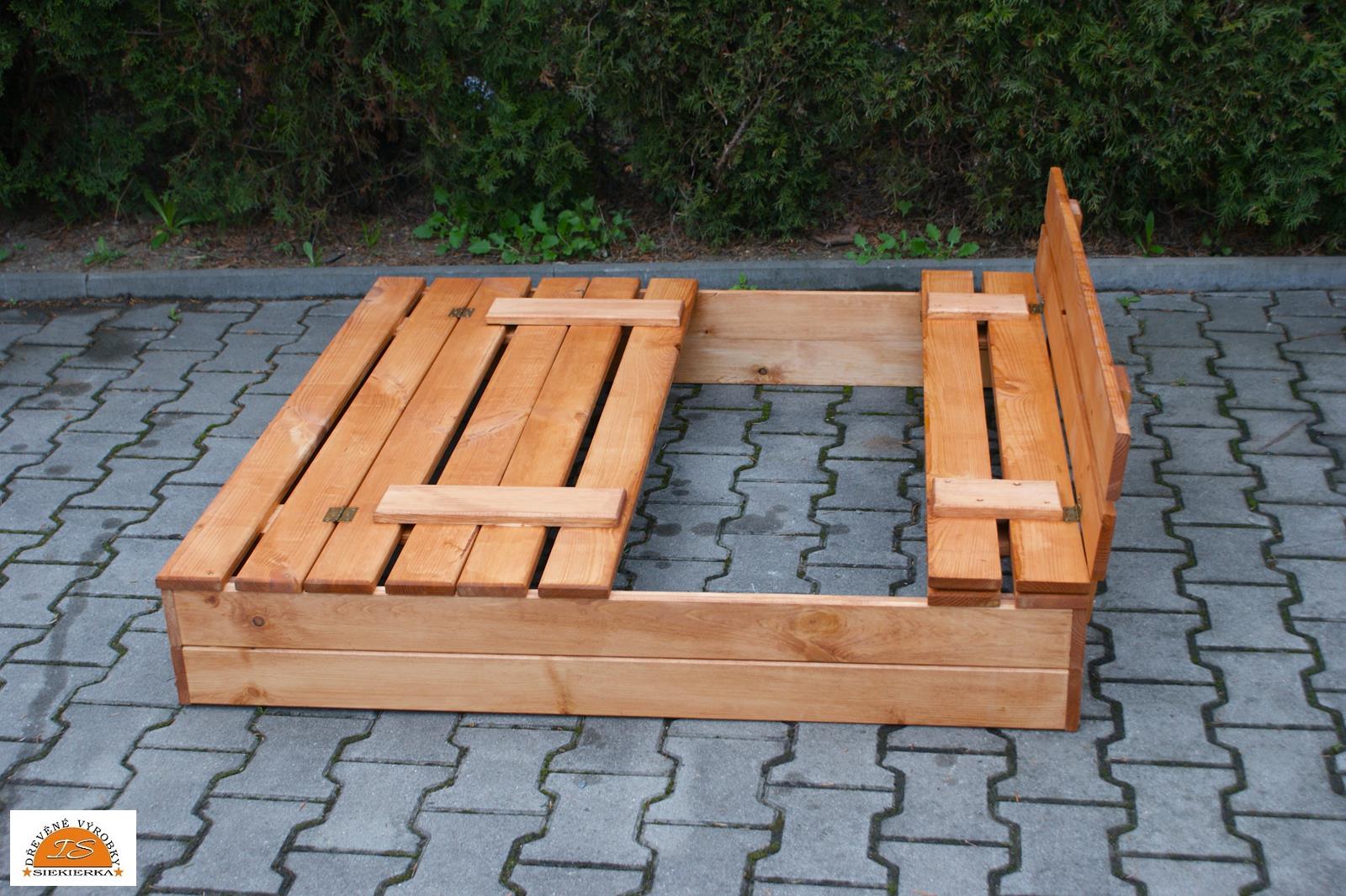 Dřevěné pískoviště s krytem 1,20 m x 1,20 m 