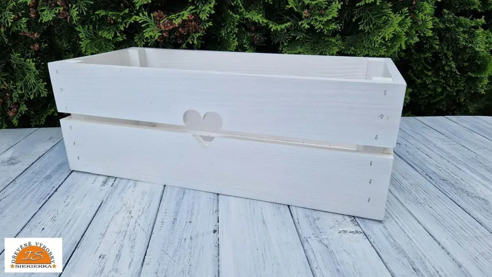 Dřevěná bedýnka květináč 44 cm