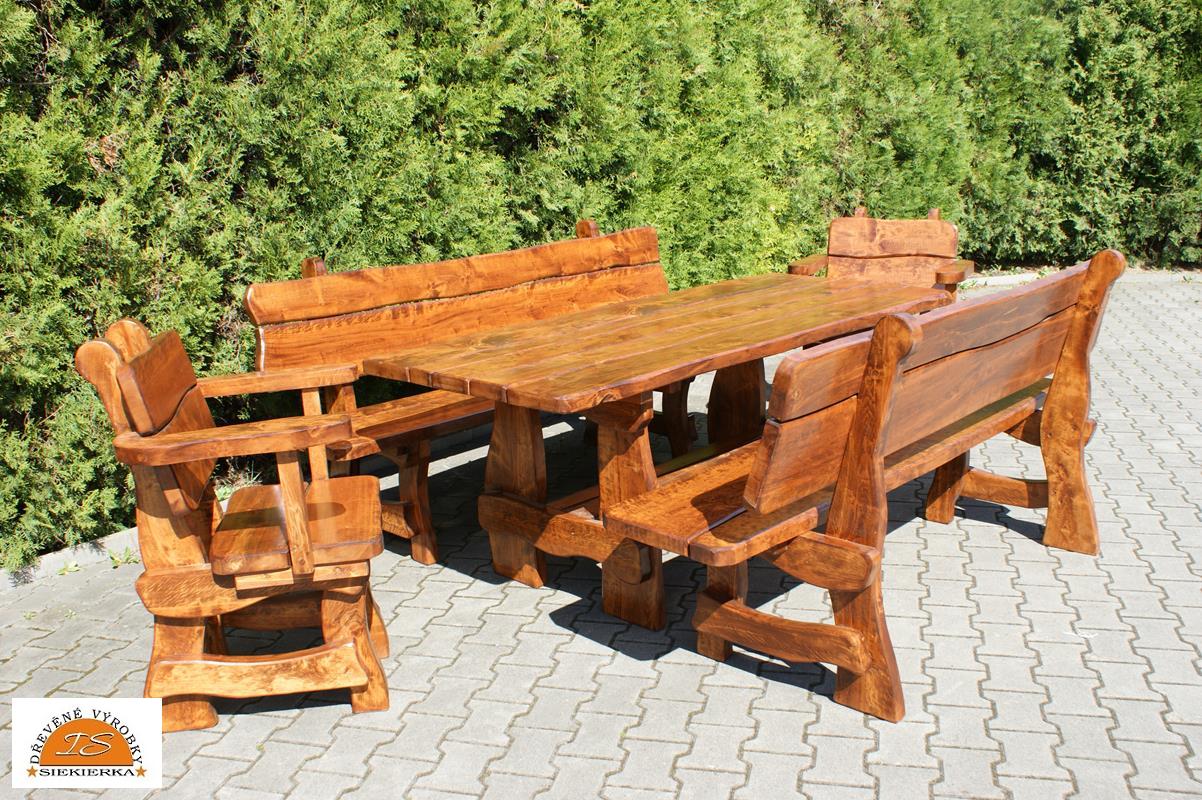 Masivní zahradní nábytek, židle s područkami