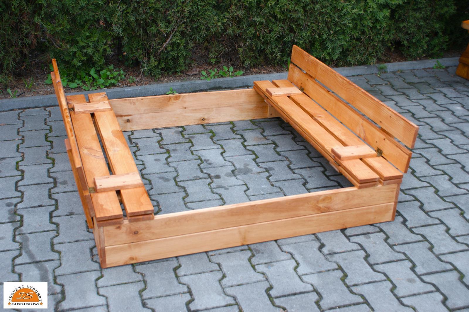 Dřevěné pískoviště s krytem 1,20 m x 1,20 m 