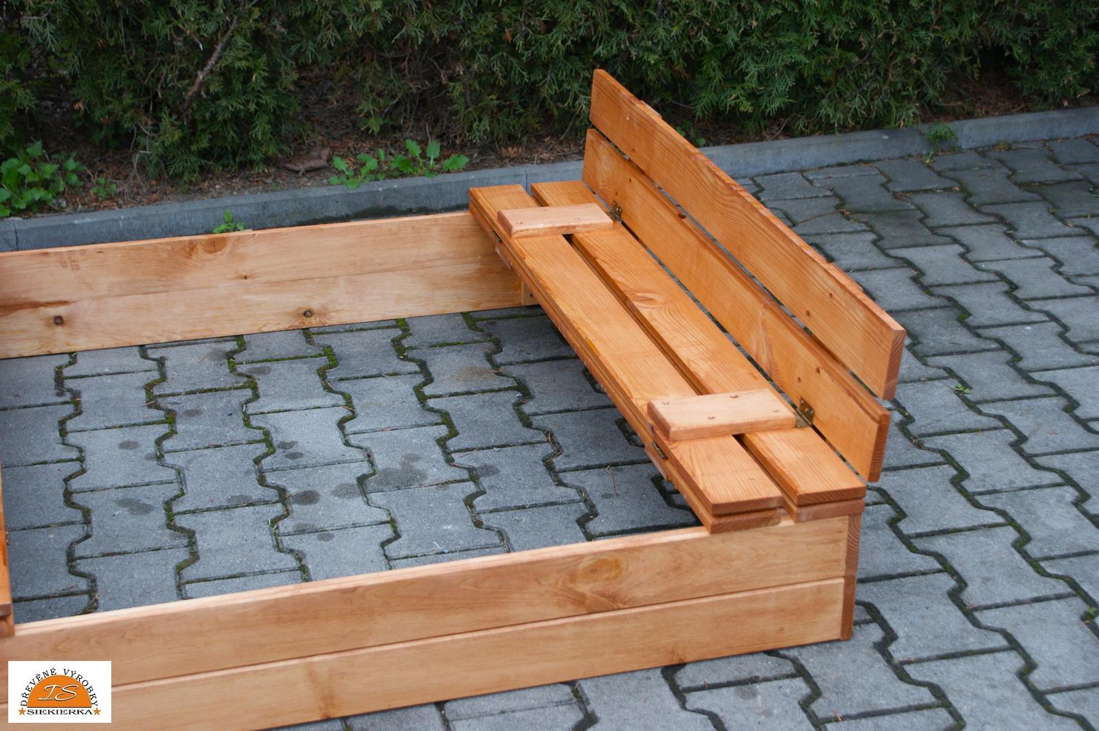 Dřevěné pískoviště s krytem 1,20 m x 1,20 m 