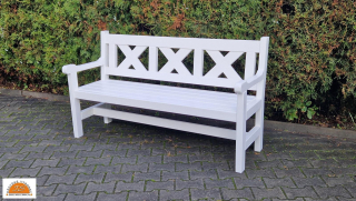 Dřevěná zahradní lavice bílá, 1,60 m